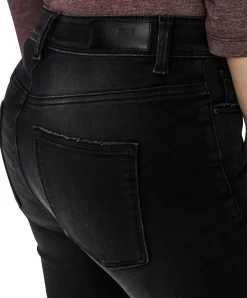 Vero Moda Damen-Jeans Skinny Fit Peach in Black Denim