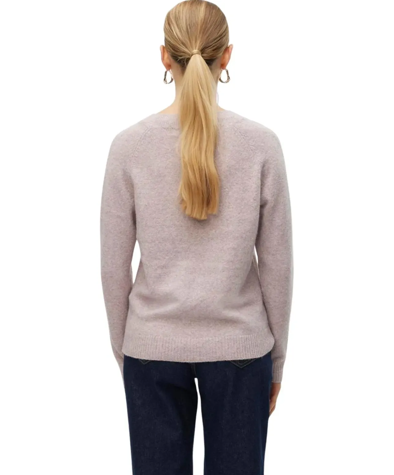 Vero Moda Doffy - Rosa Strickpullover mit Rundhals