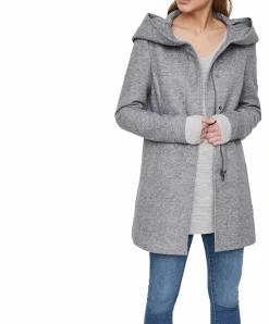 Vero Moda Dona - Kurzmantel in grau melierter Optik