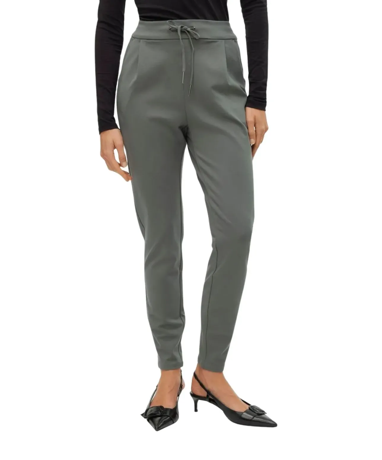 Vero Moda Eva Hose mit mittlerer Taille in Grün