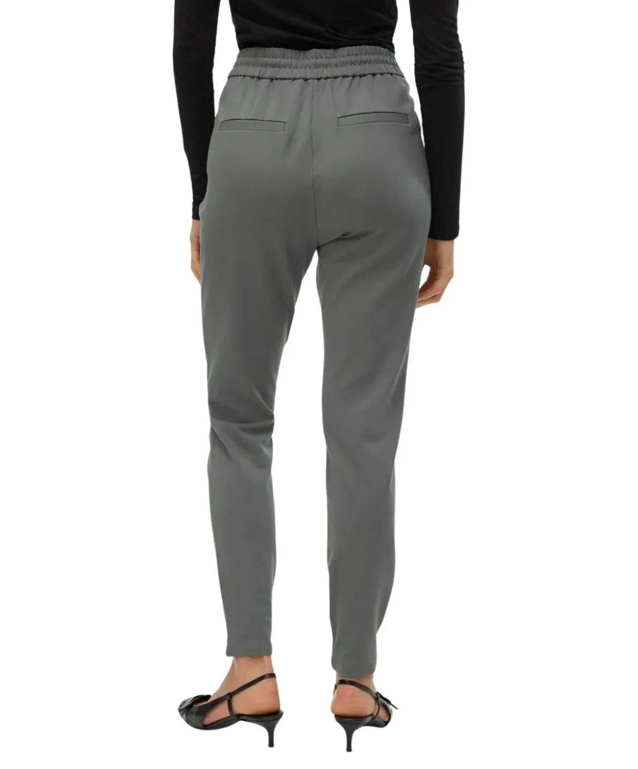 Vero Moda Eva Hose mit mittlerer Taille in Grün