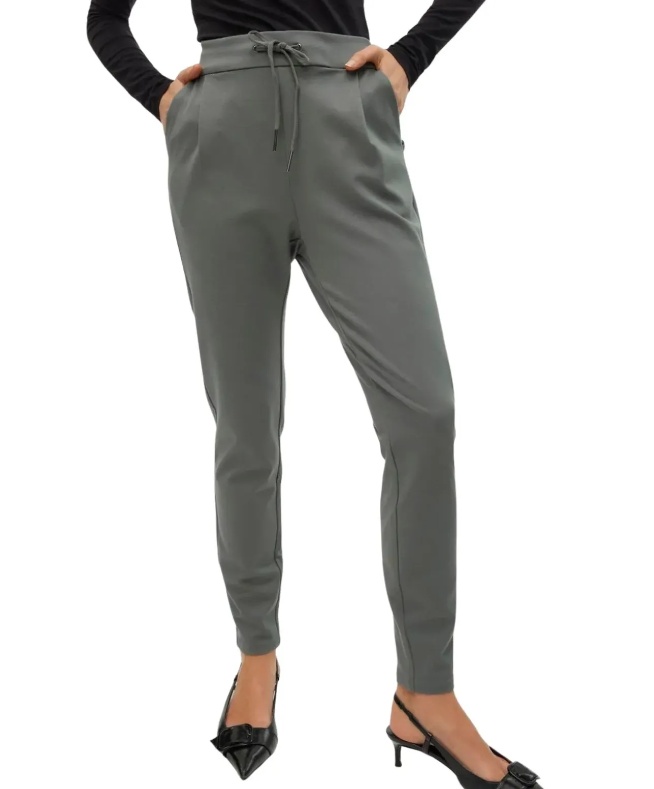 Vero Moda Eva Hose mit mittlerer Taille in Grün