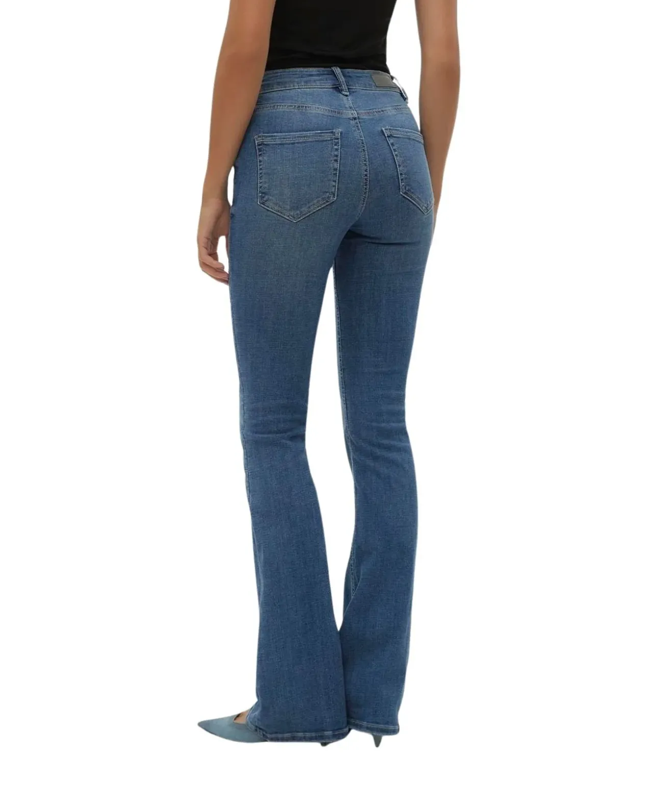 Vero Moda Flash Jeans Flared in Mittelblau