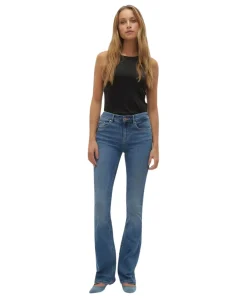 Vero Moda Flash Jeans Flared in Mittelblau