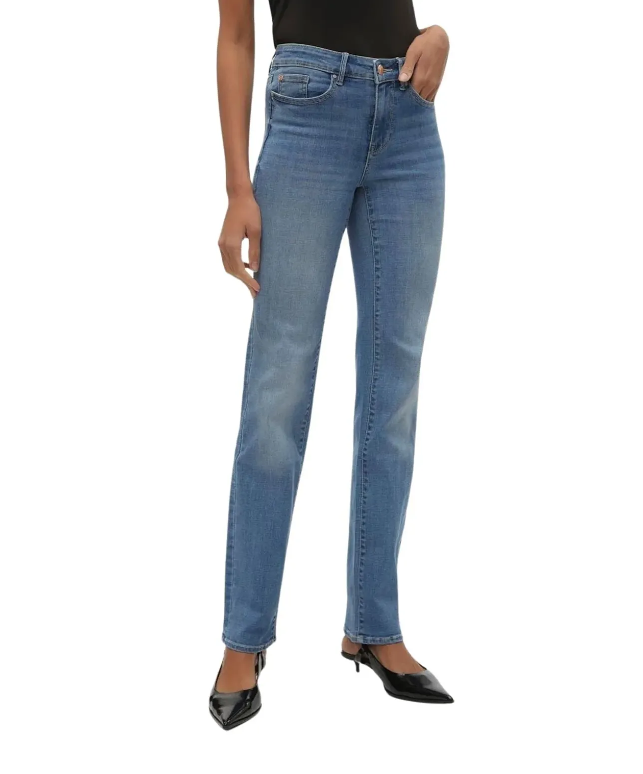 Vero Moda Flash Jeans Straight in Mittelblau