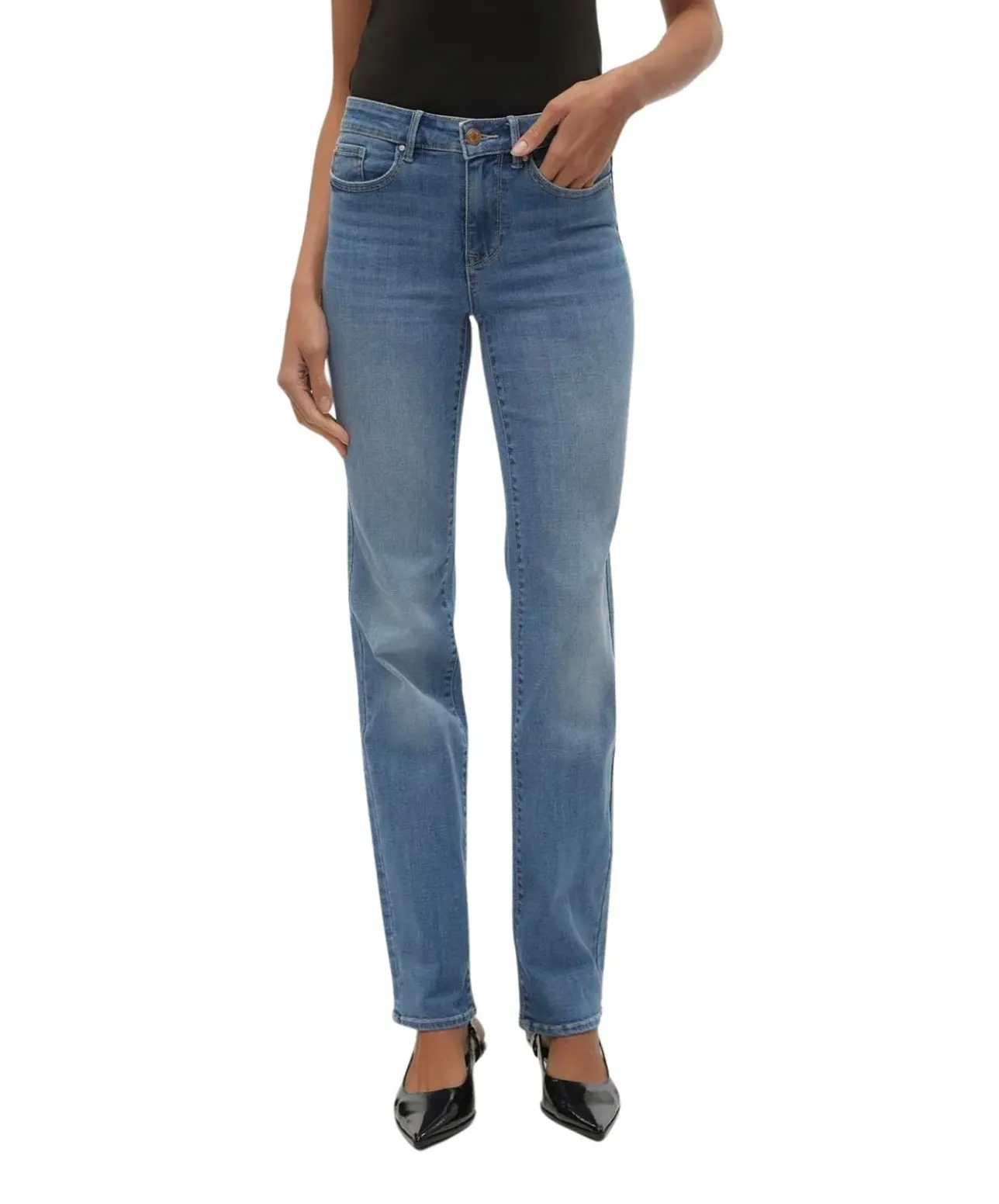 Vero Moda Flash Jeans Straight in Mittelblau