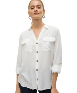 Vero Moda Hemdbluse Bumby mit Knopfverschluss in Weiß