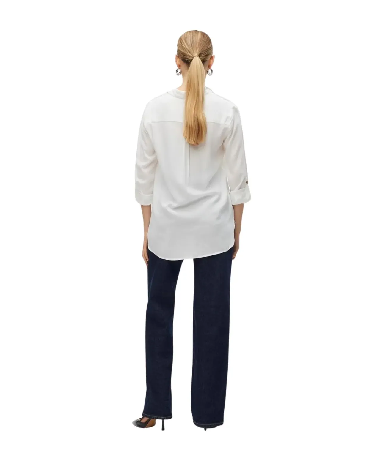 Vero Moda Hemdbluse Bumby mit Knopfverschluss in Weiß