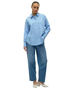 Vero Moda Hemdbluse Parina mit Stilfaktor in Blau