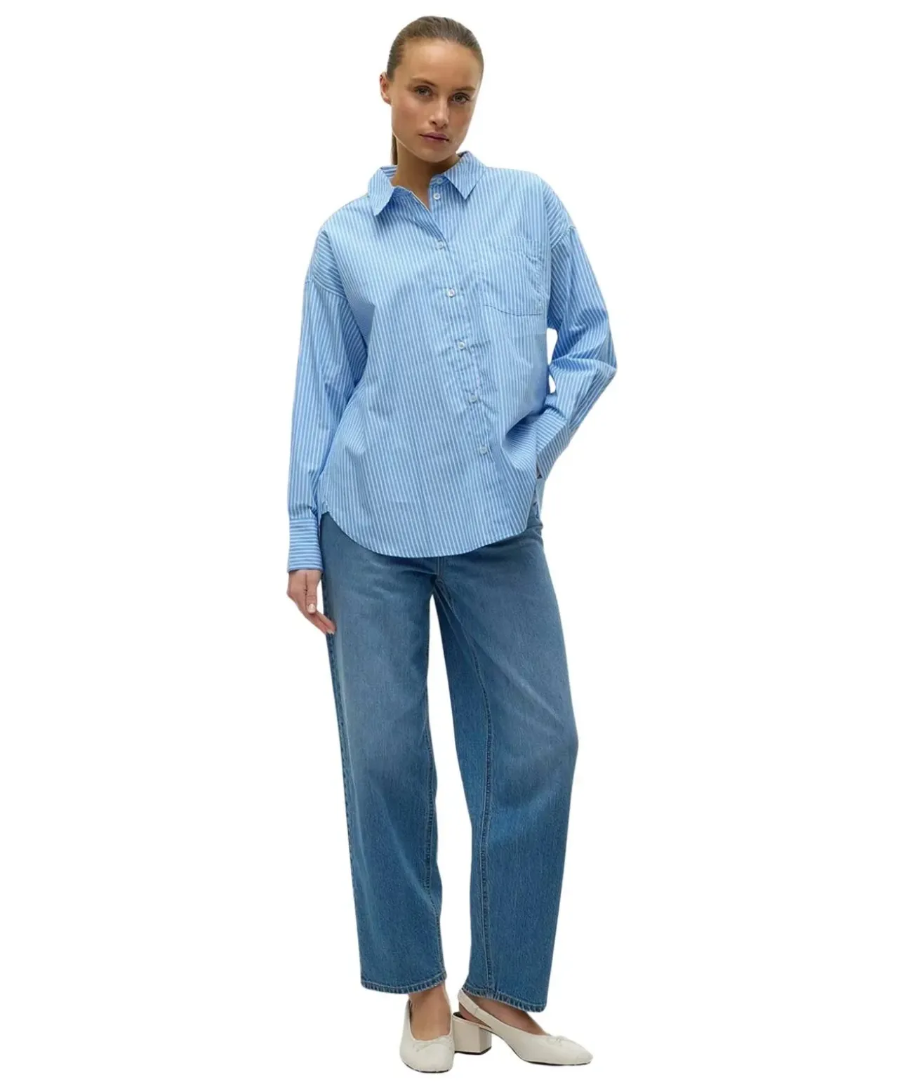 Vero Moda Hemdbluse Parina mit Stilfaktor in Blau