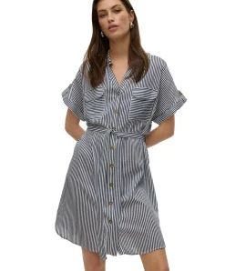 VERO MODA Hemdblusenkleid mit Streifenmuster