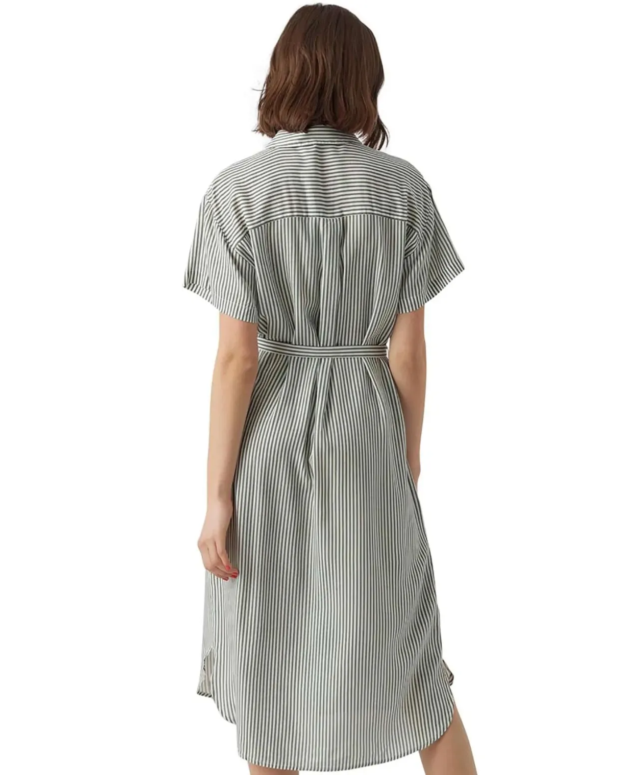 Vero Moda Hemdkleid Bumby mit Gürtel in Streifenoptik