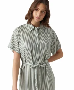 Vero Moda Hemdkleid Bumby mit Gürtel in Streifenoptik