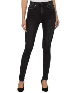 Vero Moda High Waist Skinny Jeans Loa in Black Used