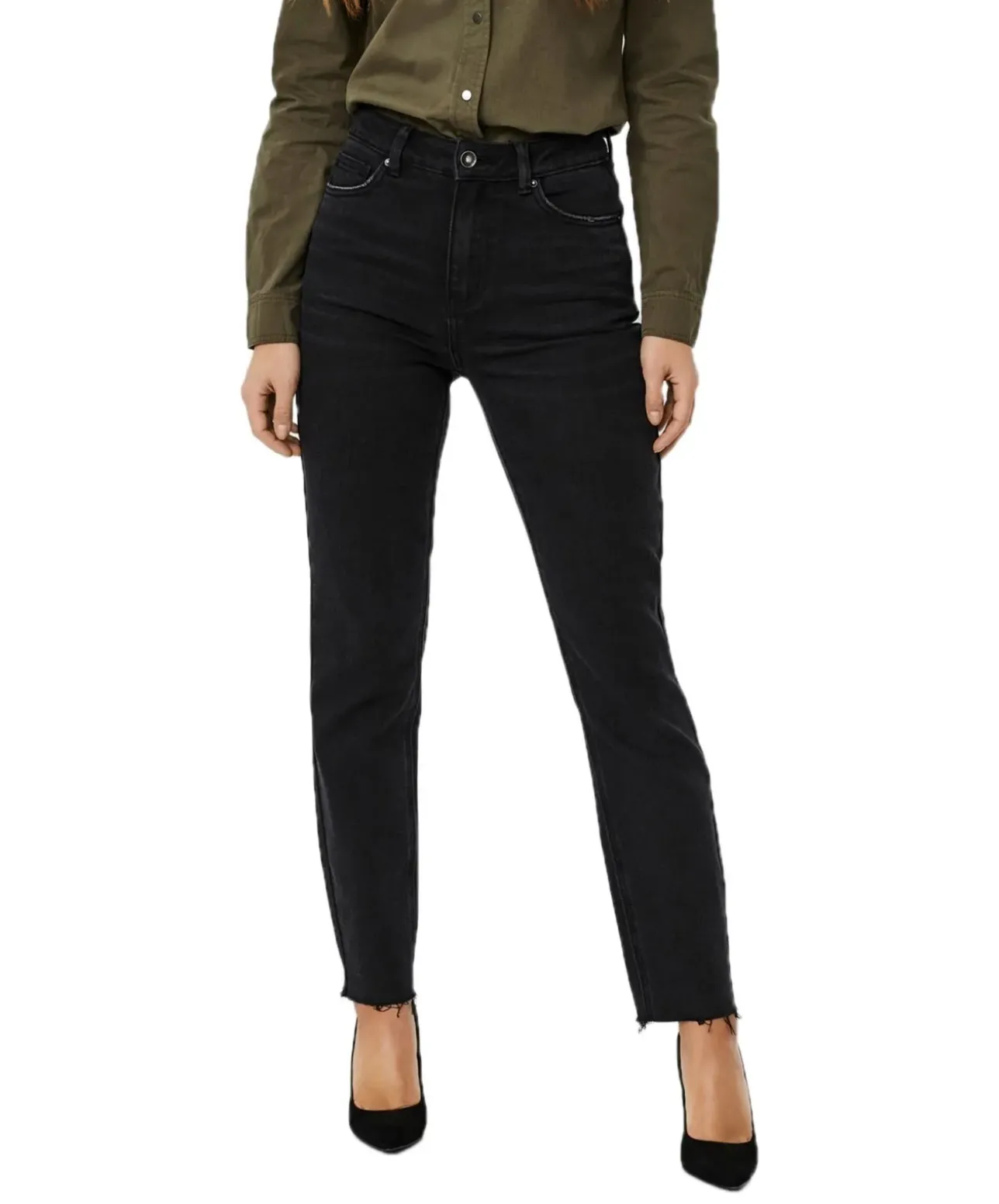 Vero Moda Jeans Mom Brenda in Schwarz mit Bio-Baumwolle