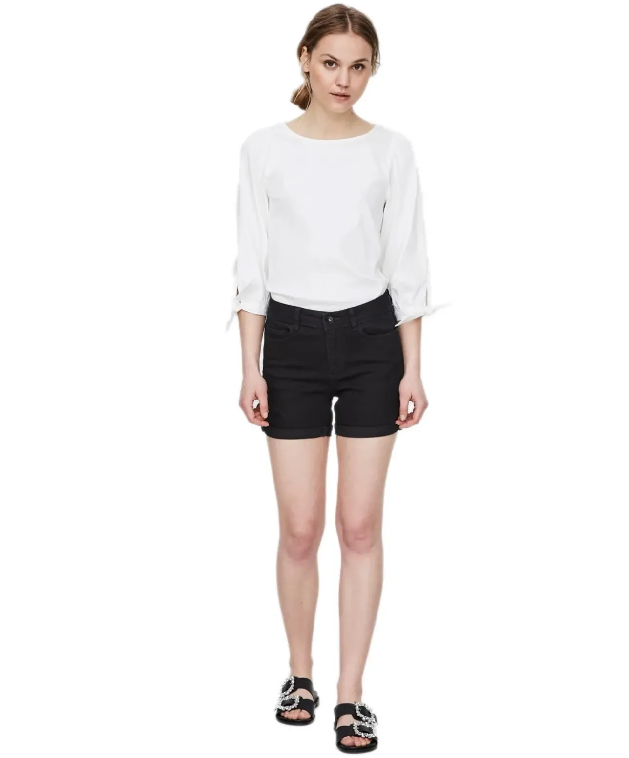 Vero Moda Jeans Shorts Hot Seven in Black-Denim