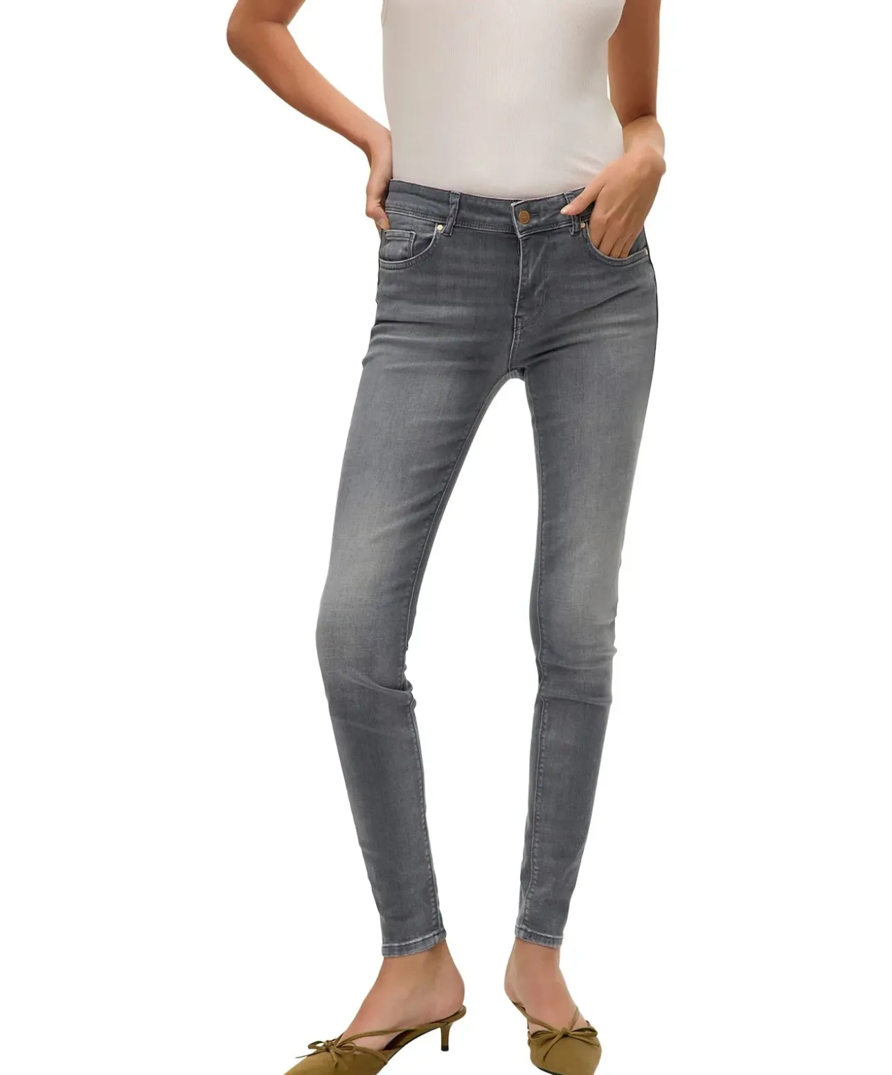 Vero Moda Jeans Slim Fit Lux in mittelgrauer Waschung