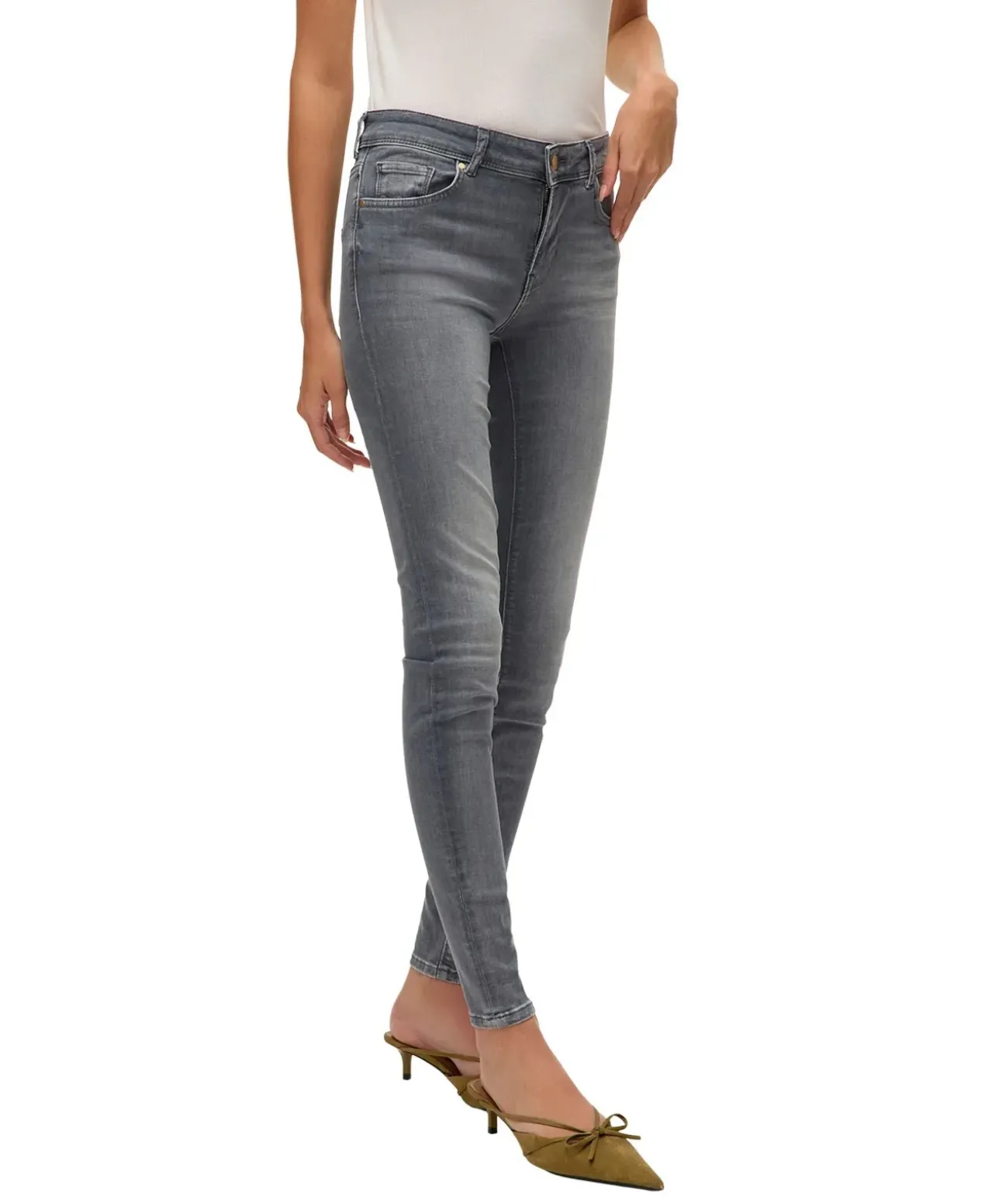 Vero Moda Jeans Slim Fit Lux in mittelgrauer Waschung