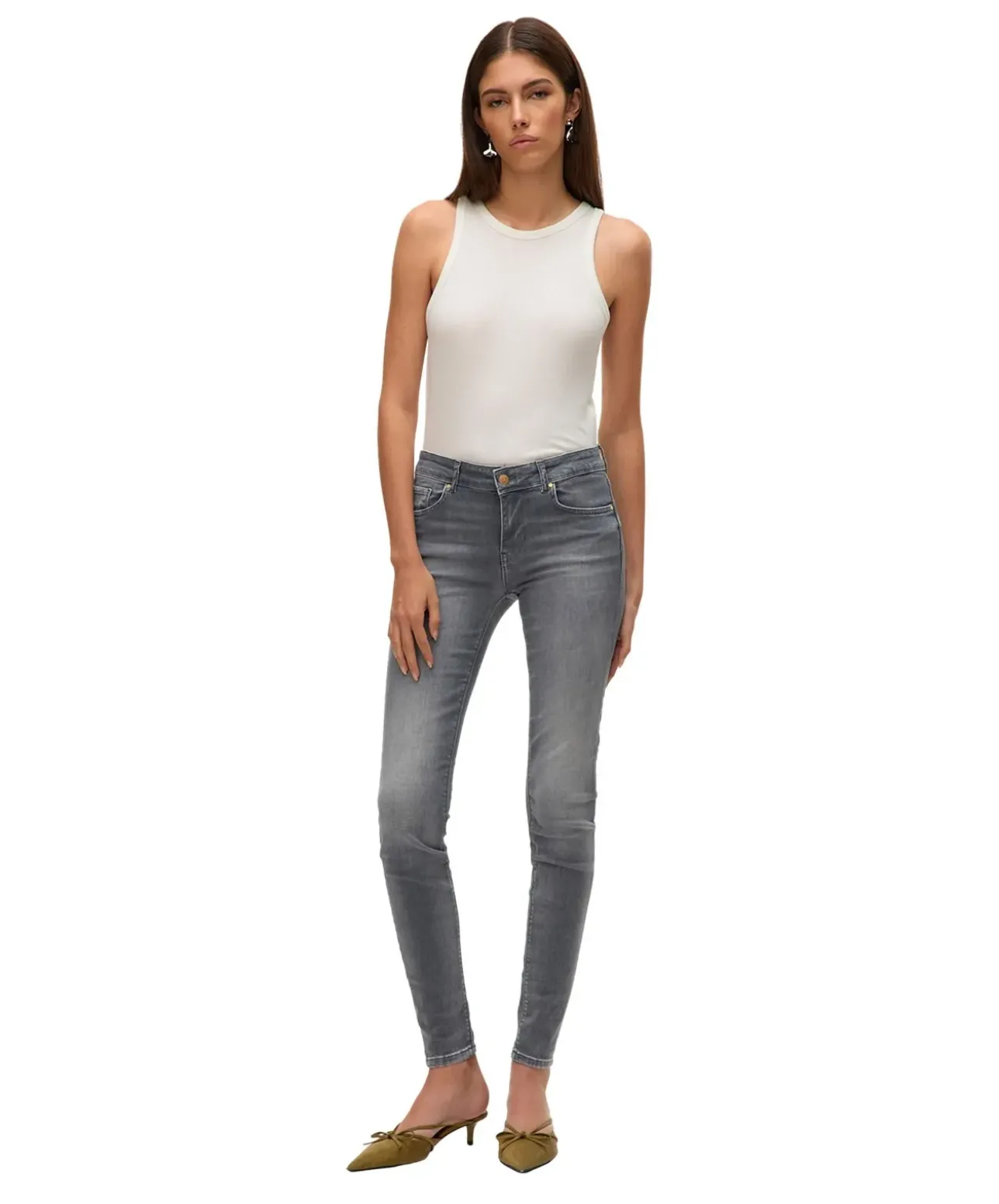 Vero Moda Jeans Slim Fit Lux in mittelgrauer Waschung
