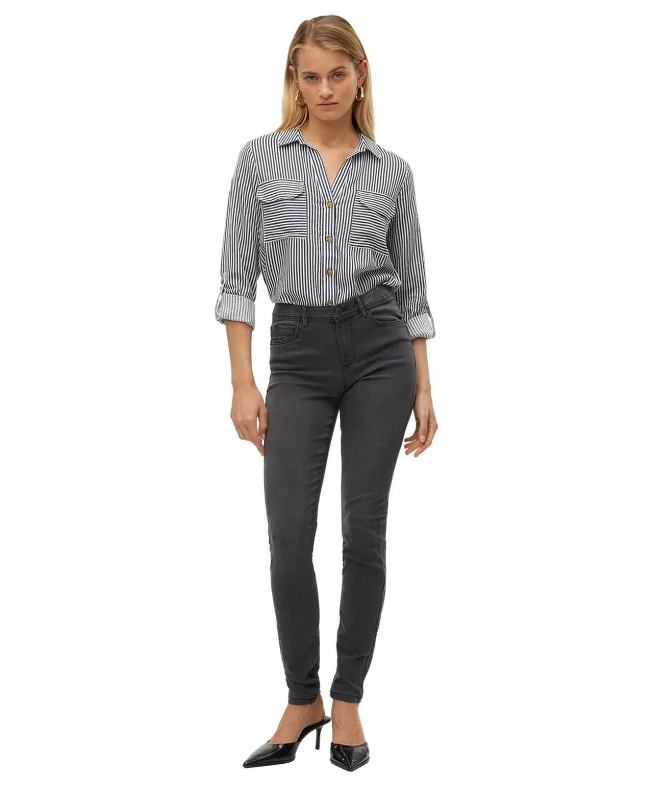 Vero Moda Jeans Tanya in Dunkelgrau mit Skinny fit
