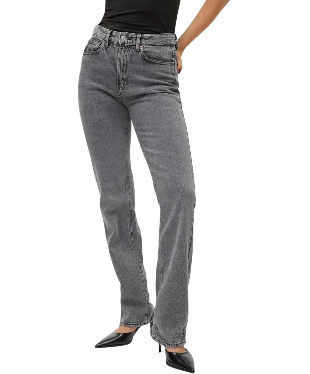 Vero Moda Jeans Tessa in Grau mit Straight Fit