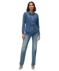 Vero Moda Jeanshemd Jennie in indigoblauer Waschung