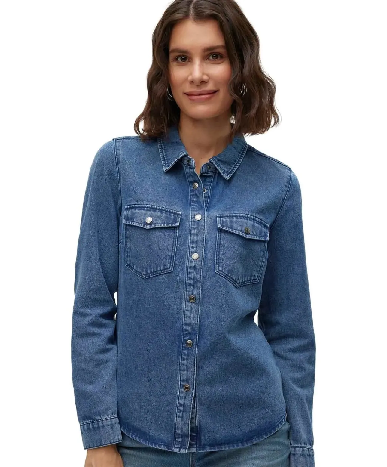 Vero Moda Jeanshemd Jennie in indigoblauer Waschung