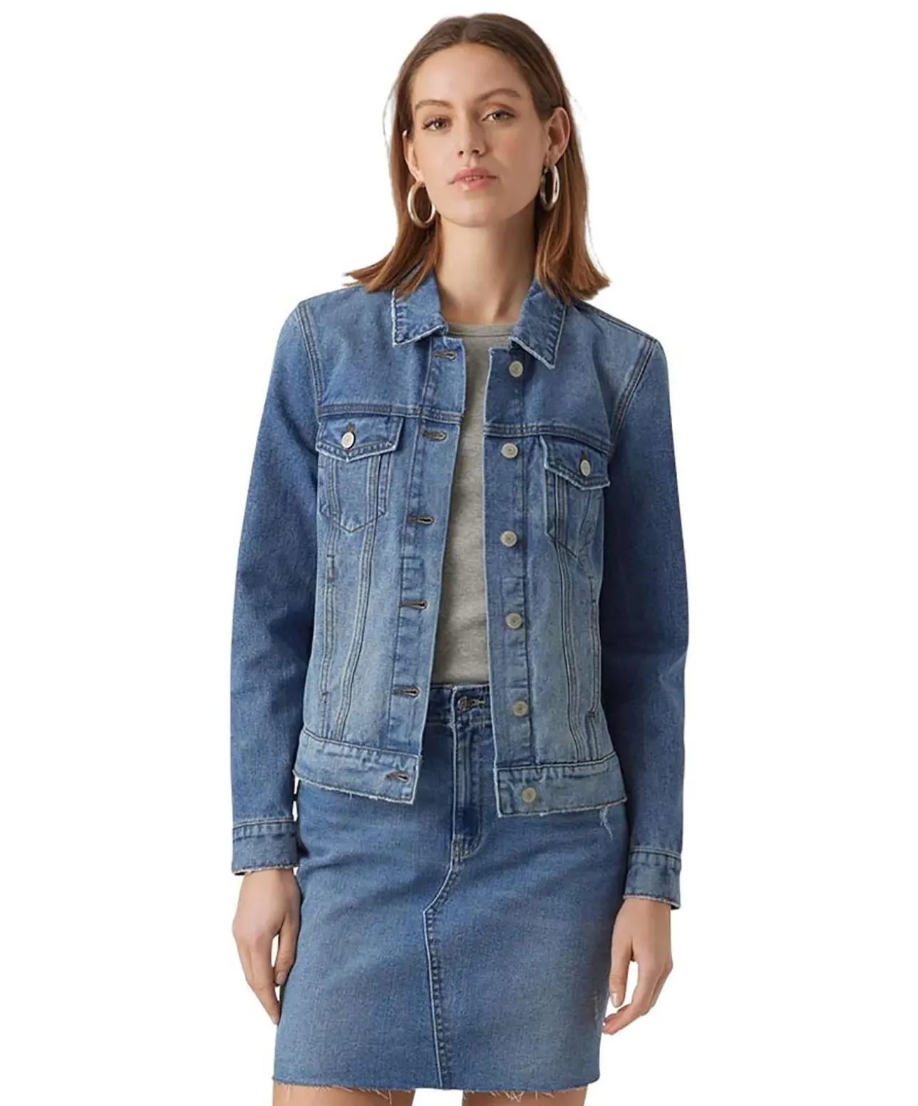 Vero Moda Jeansjacke Orica in mittelblauer Waschung