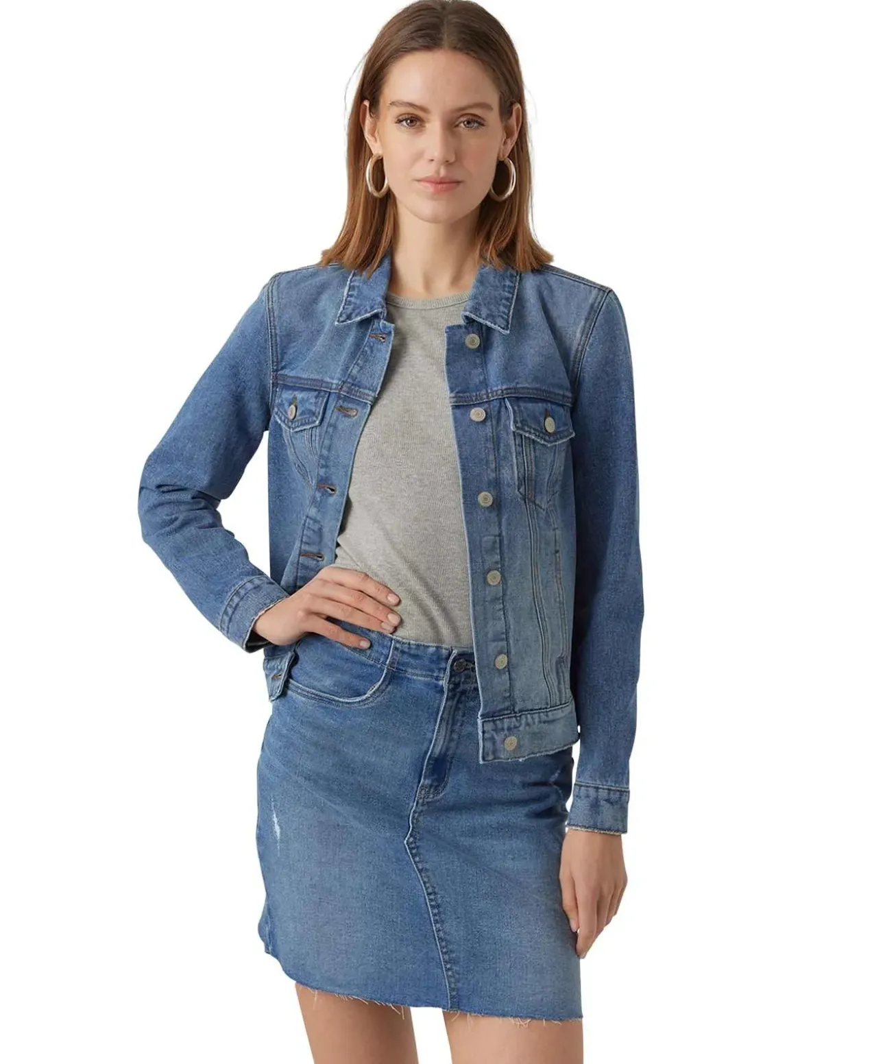 Vero Moda Jeansjacke Orica in mittelblauer Waschung