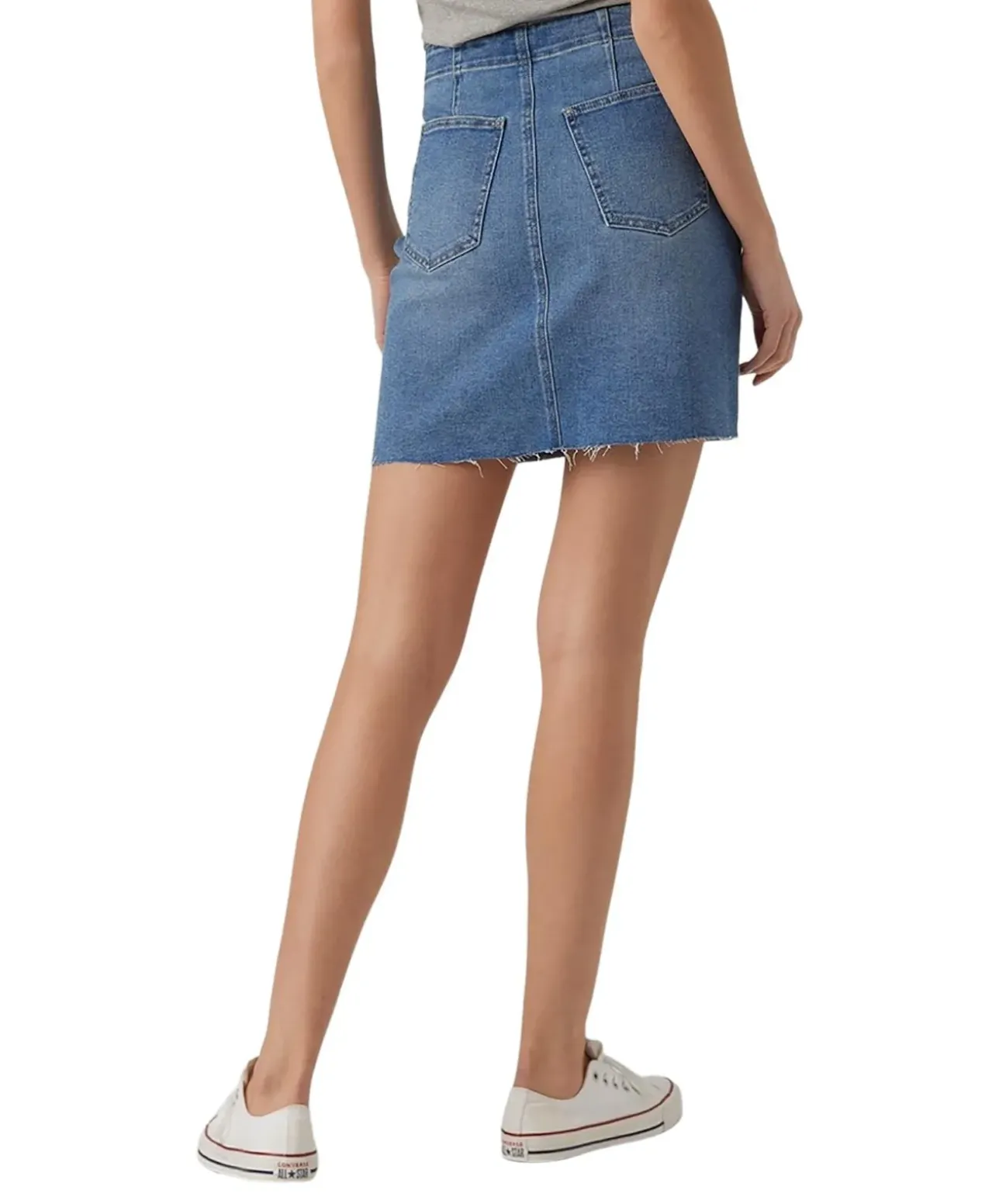 Vero Moda Jeansrock Rosie mit hoher Taille in Used Look