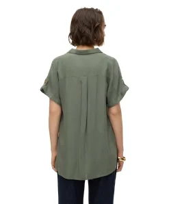 Vero Moda Kurzarmbluse Bumby in Grün