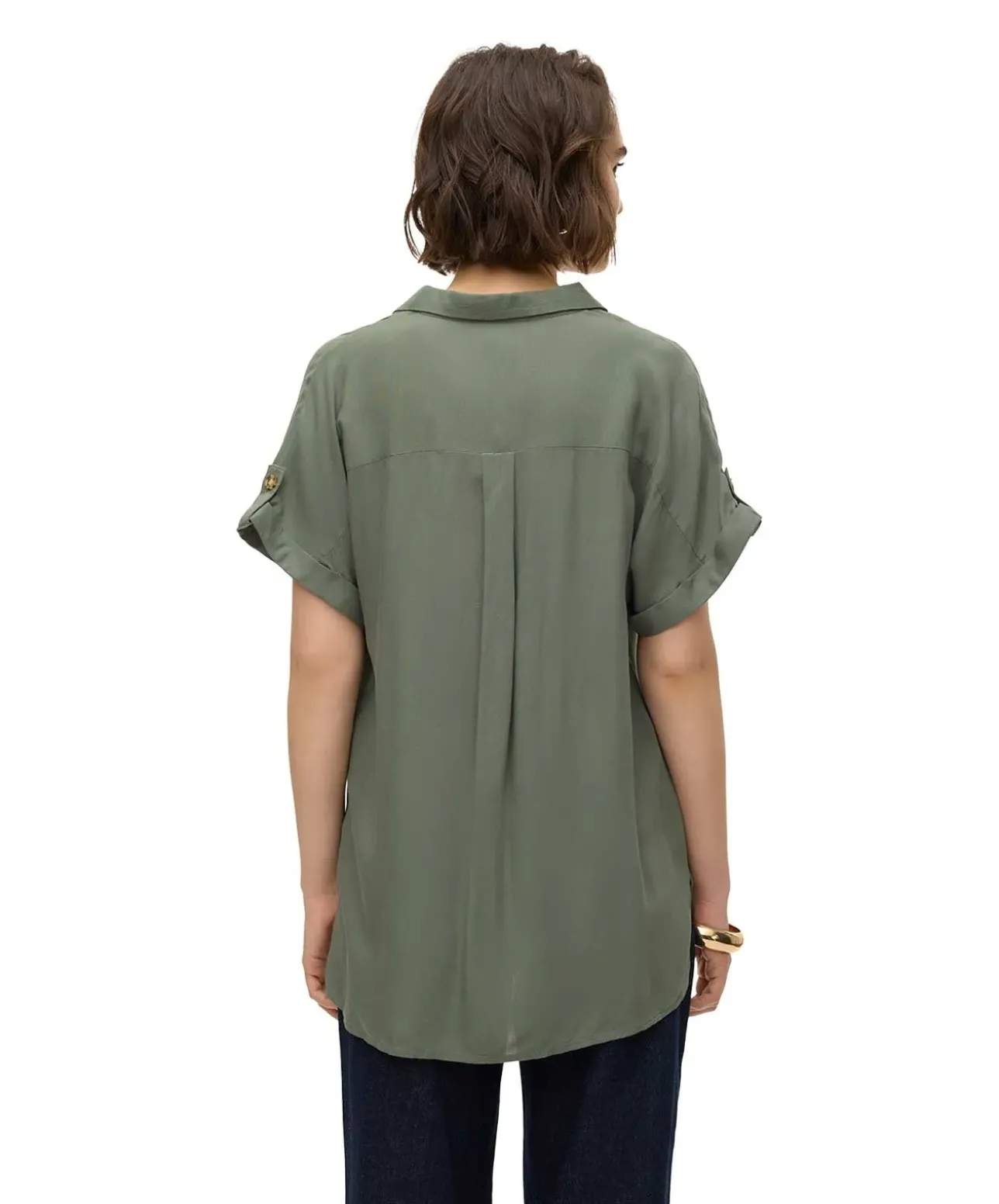 Vero Moda Kurzarmbluse Bumby in Grün