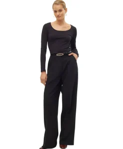 Vero Moda Langarmshirt in Schwarz mit U-Ausschnitt