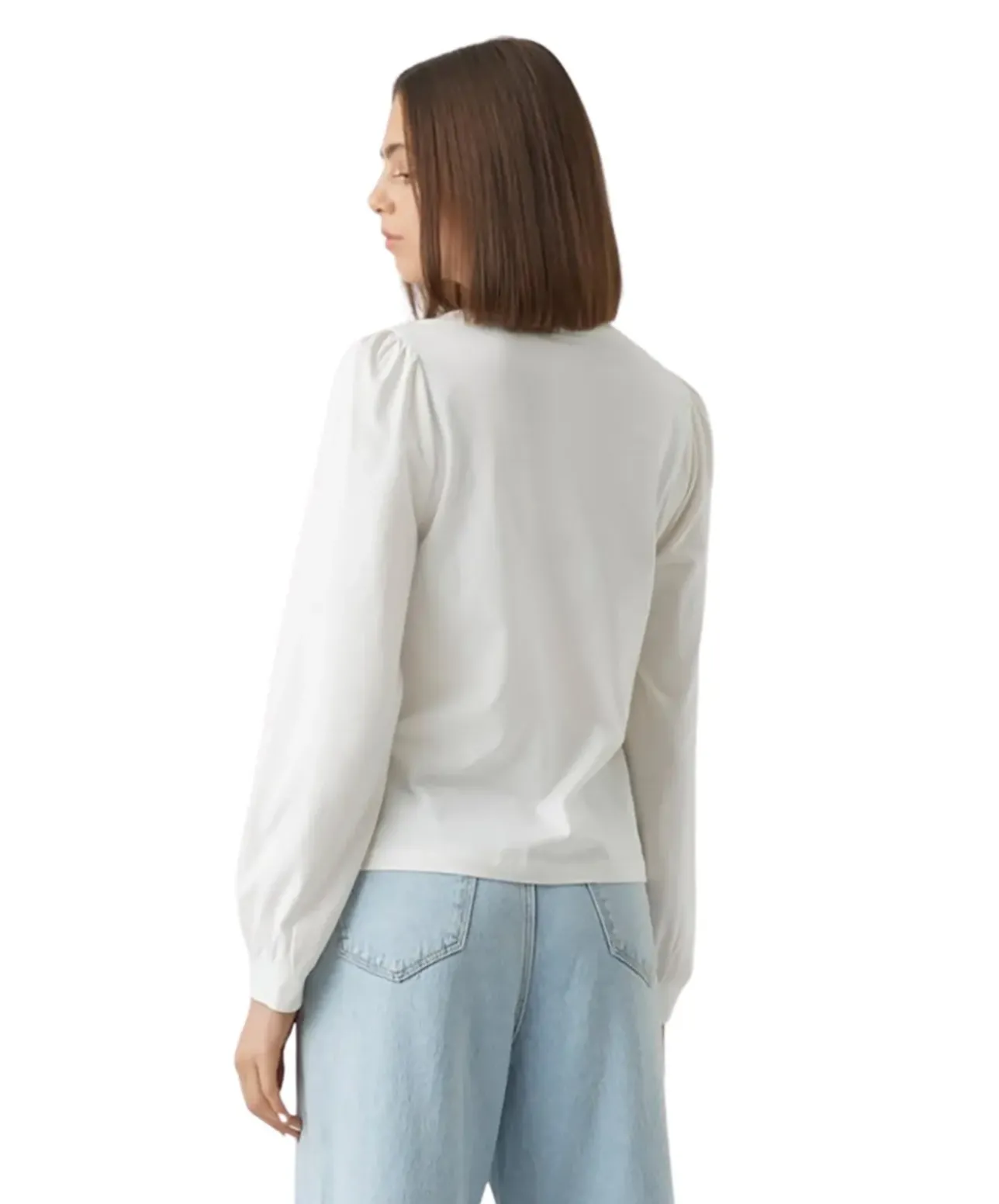 Vero Moda Langarmshirt Kelly mit Ballonärmel in Weiß