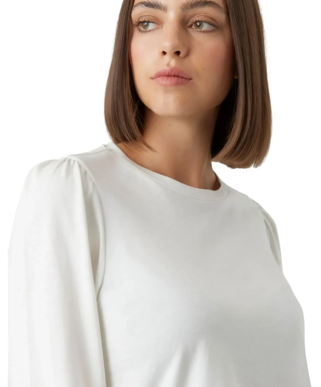 Vero Moda Langarmshirt Kelly mit Ballonärmel in Weiß