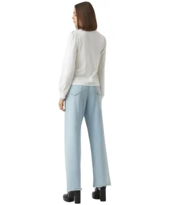 Vero Moda Langarmshirt Kelly mit Ballonärmel in Weiß