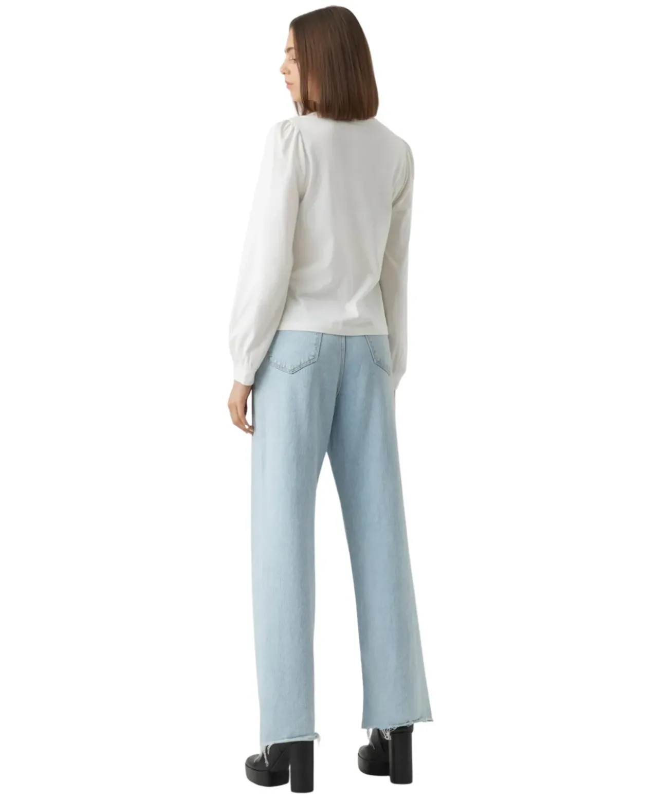 Vero Moda Langarmshirt Kelly mit Ballonärmel in Weiß