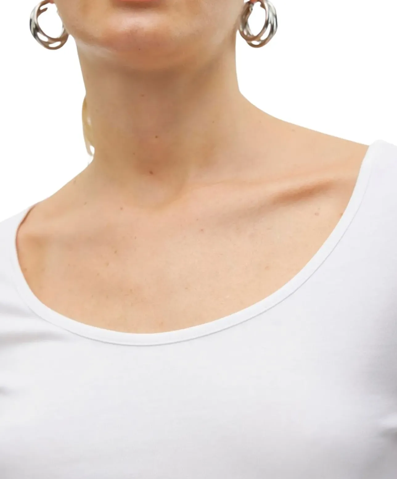 Vero Moda Langarmshirt Maxi aus weißer Baumwolle