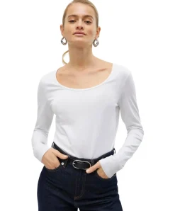 Vero Moda Langarmshirt Maxi aus weißer Baumwolle