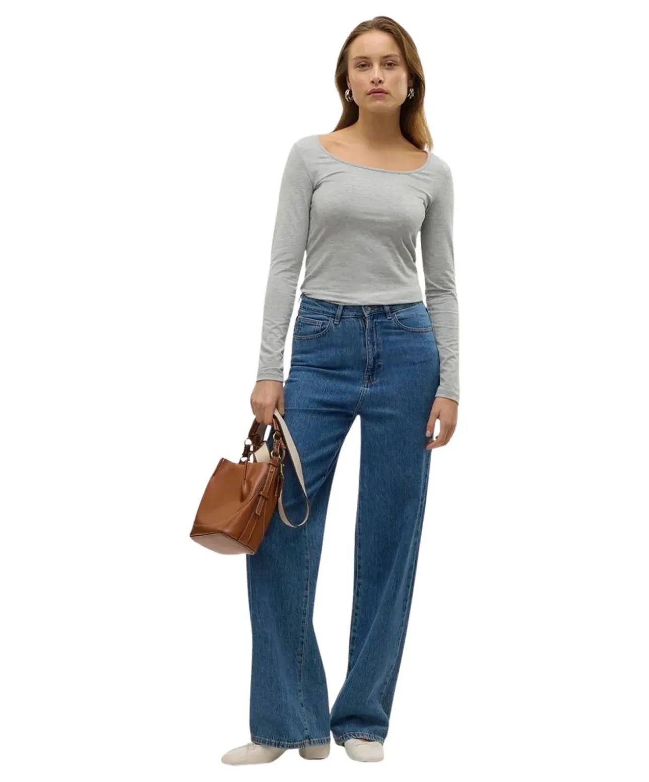 Vero Moda Langarmshirt Maxi My Soft in Grau