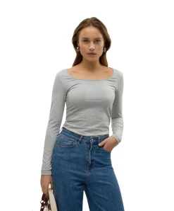Vero Moda Langarmshirt Maxi My Soft in Grau