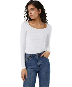 Vero Moda Langarmshirt Maxi in weißen Bright White