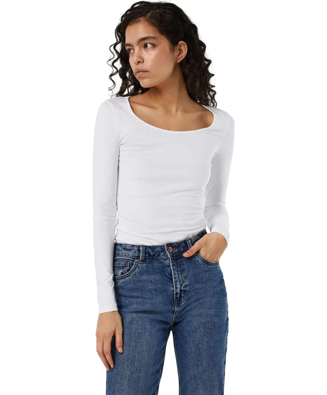Vero Moda Langarmshirt Maxi in weißen Bright White