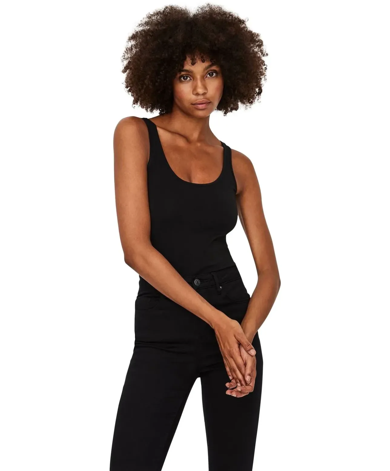 Vero Moda Langes Tank-Top Maxi in schwarzem Black