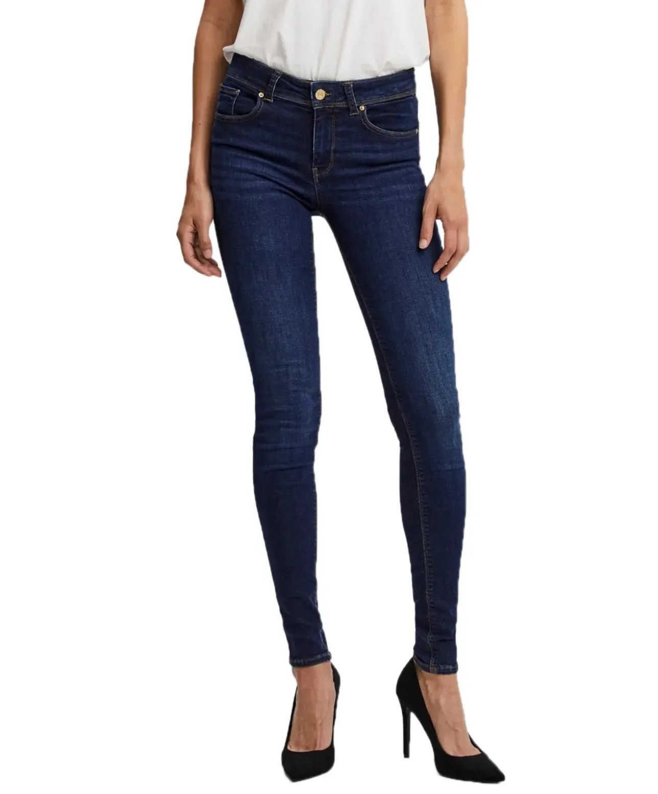 Vero Moda Lux Jeans Slim Fit in Dark Blue Färbung