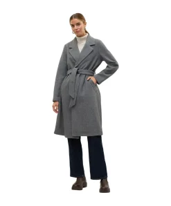 Vero Moda Mantel Fortuneaya mit Gürtel in Grau