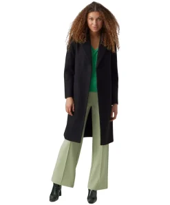 Vero Moda Mantel in Schwarz mit Gürtelverschluss