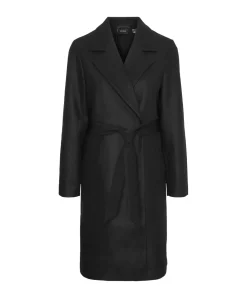 Vero Moda Mantel in Schwarz mit Gürtelverschluss