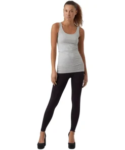 Vero Moda Maxi - Graues Langes Trägershirt aus leichtem Jersey