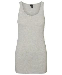 Vero Moda Maxi - Graues Langes Trägershirt aus leichtem Jersey
